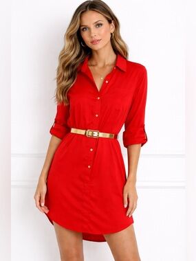 Y2K 100% Silk Vintage Shirt Dress